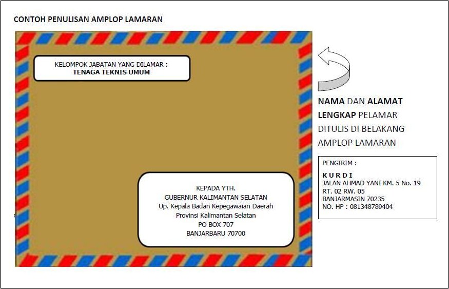 Contoh Amplop Surat Lamaran Kerja Kantor Pos - Surat Lamaran Kerja