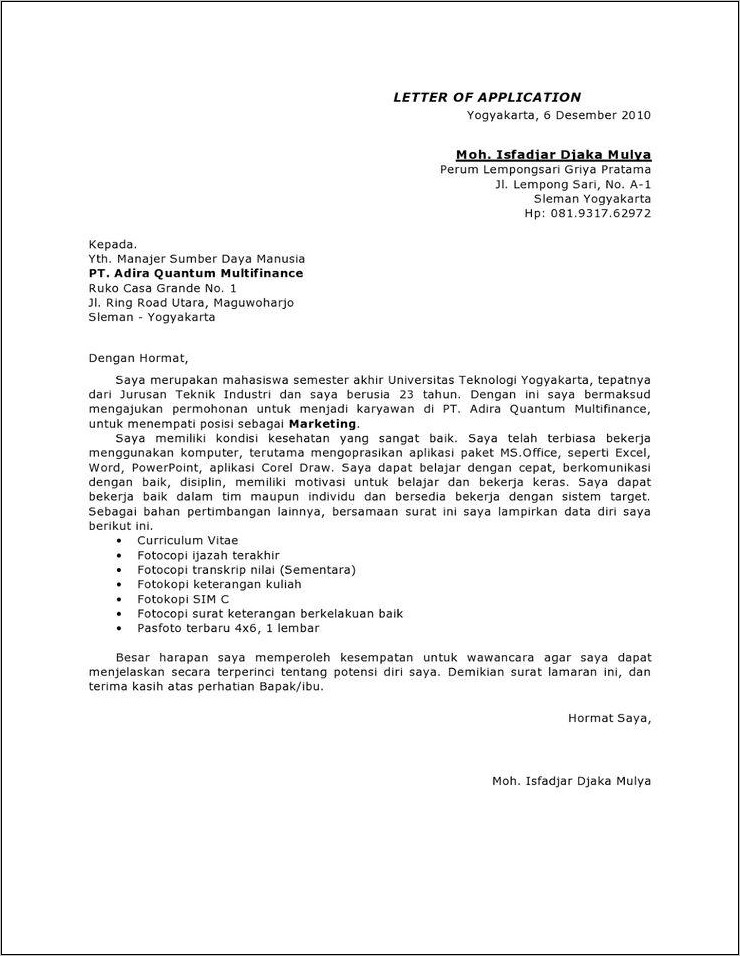 Contoh Amplop Surat Lamaran Pt Pusri