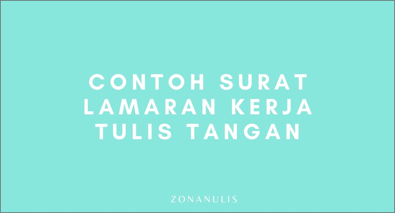 Contoh Kelengkapan Surat Lamaran Kerja