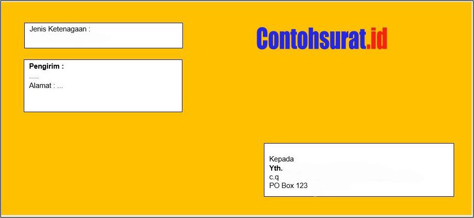 Contoh Kop Amplop Surat Dinas Lamaran Kerja