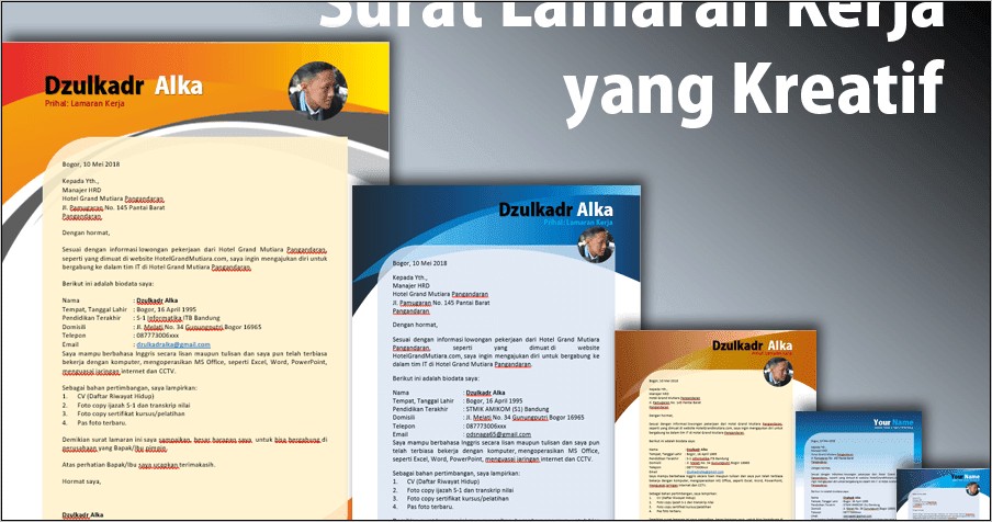 Contoh Membut Surat Lamaran Kerja