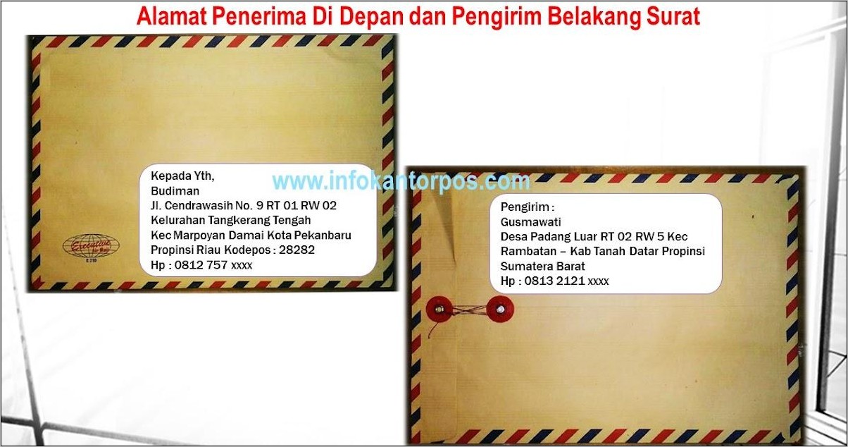 Contoh Pengirim Surat Lamaran Pekerjaan