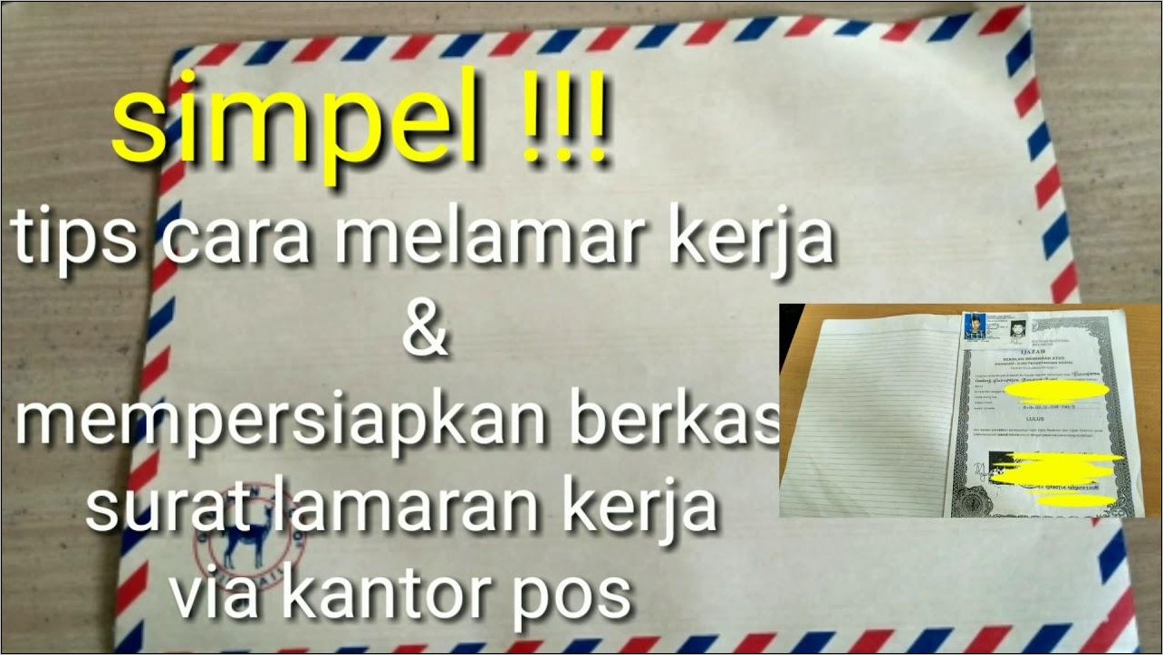 Contoh Pengiriman Surat Lamaran Melalui Pos