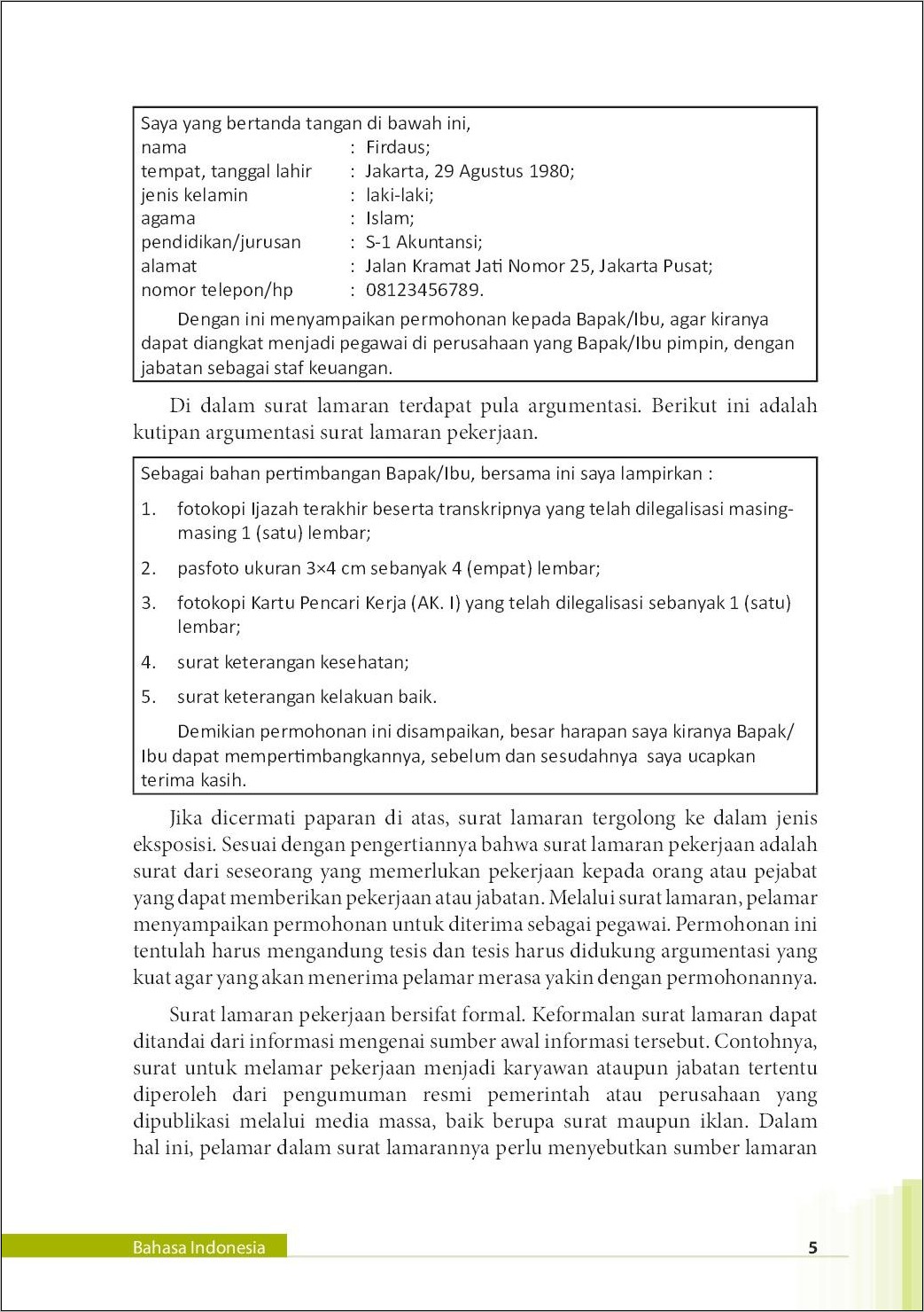 Contoh Soal Surat Lamaran Pekerjaan Kls 12