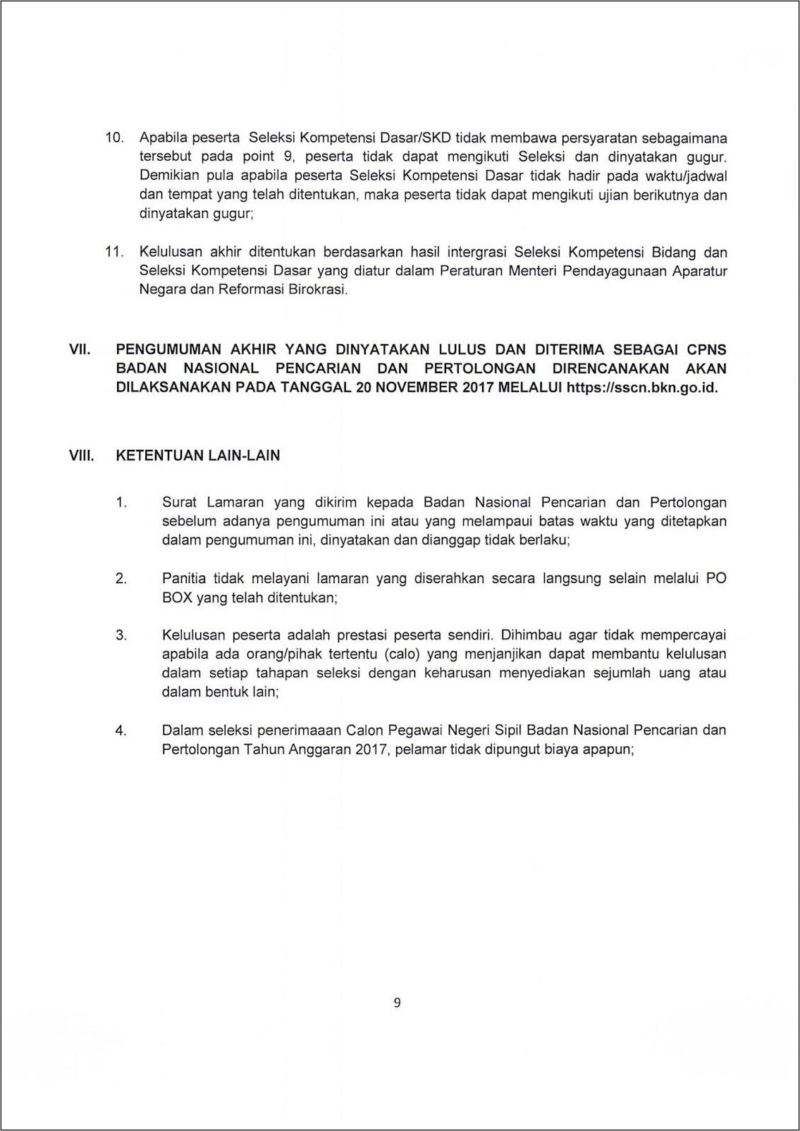 Contoh Surat Lamaran Basarnas 2019