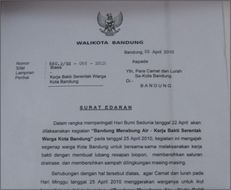 Contoh Surat Lamaran Cpns 2019 Untuk Walikota Bandung