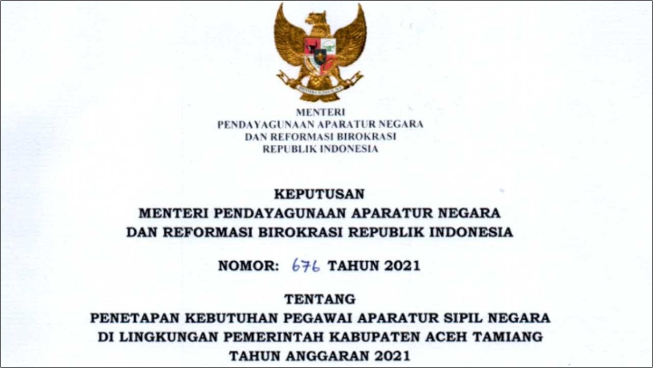 Contoh Surat Lamaran Cpns Kab Aceh Barat Daya