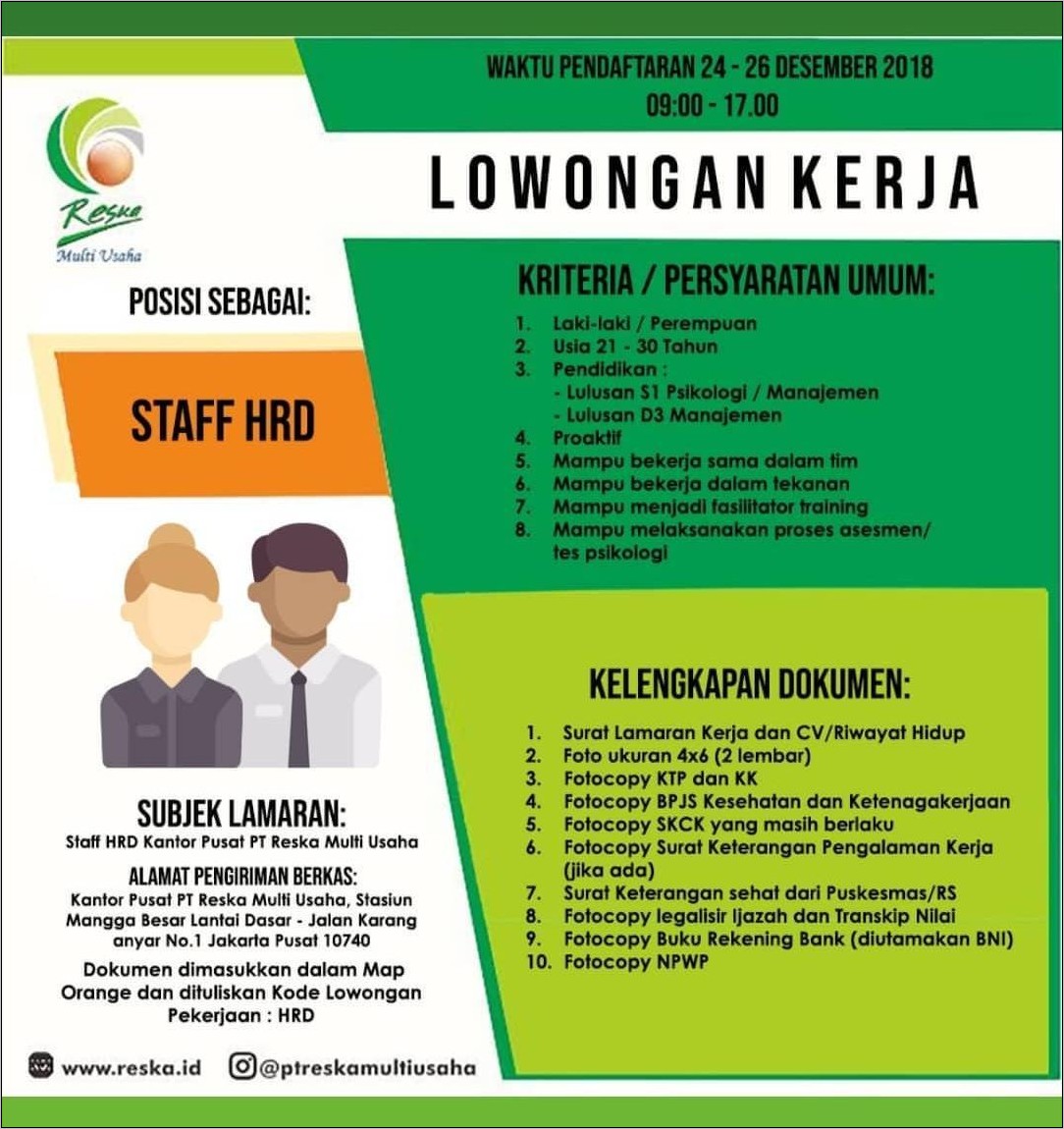 Contoh Surat Lamaran Kerja Di Pt Kai