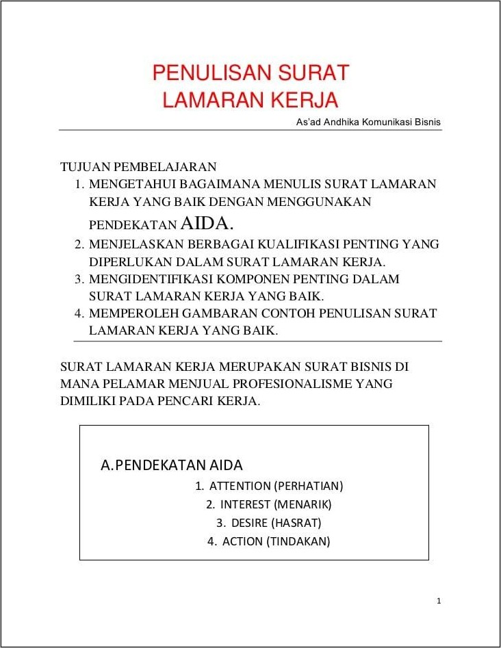 Contoh Surat Lamaran Kerja Ke Trans 7