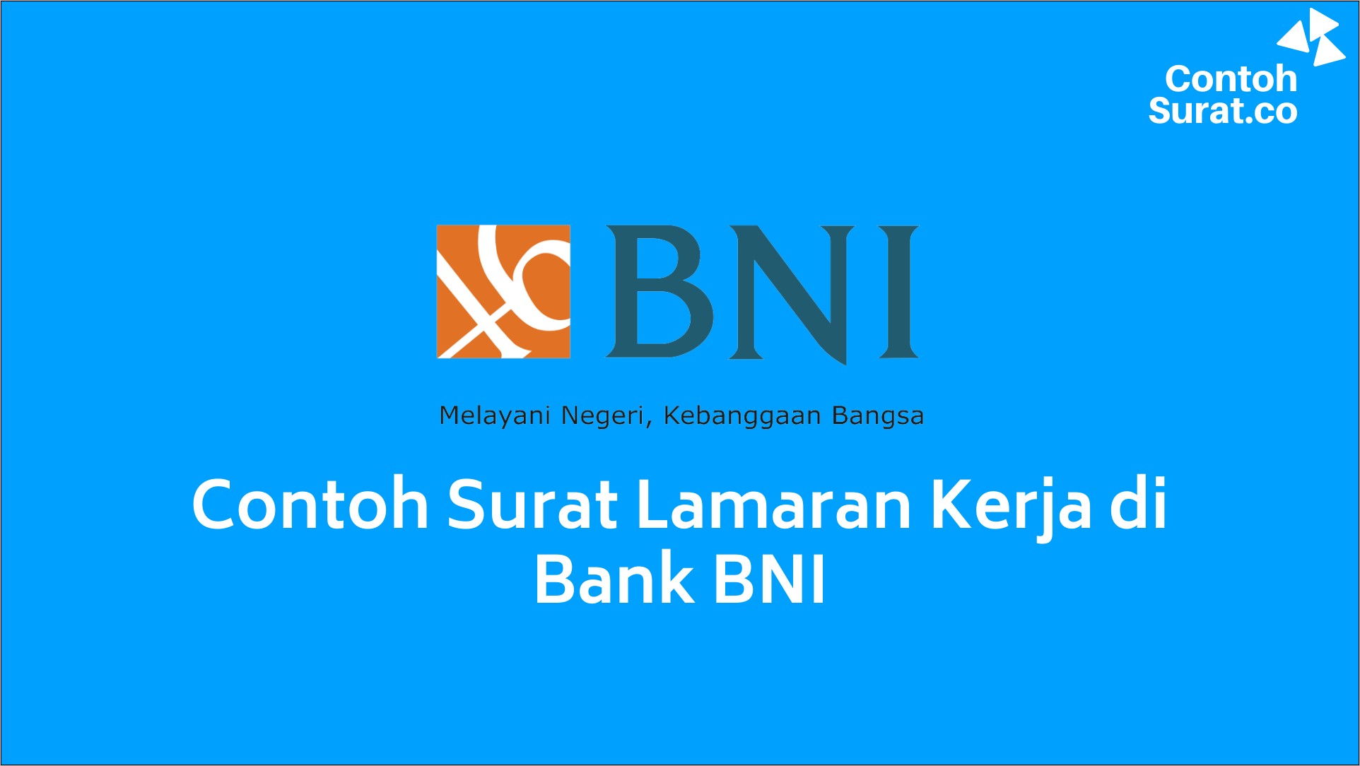 Contoh Surat Lamaran Untuk Bank Bni
