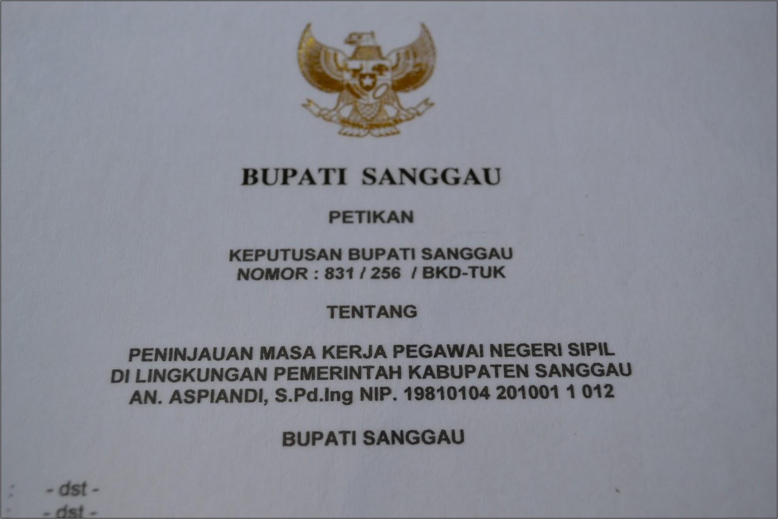 Contoh Format Surat Keputusan Penyesuaian Masa Kerja