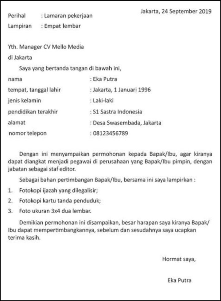 Contoh Nomor Surat Pengalaman Kerja