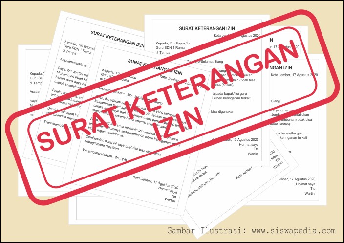 Contoh Sederhana Surat Izin Tidak Masuk Kerja