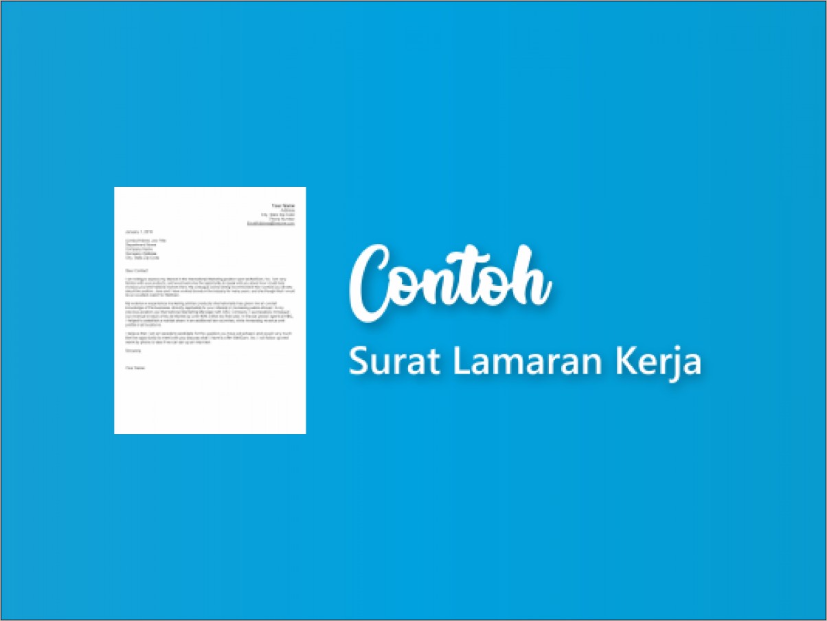 Contoh Surat Alamaran Pekerjaan