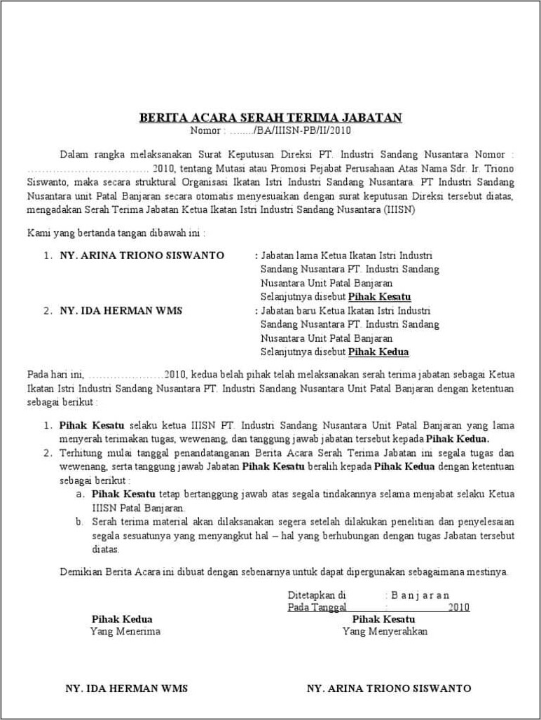 Contoh Surat Bap Pekerjaan