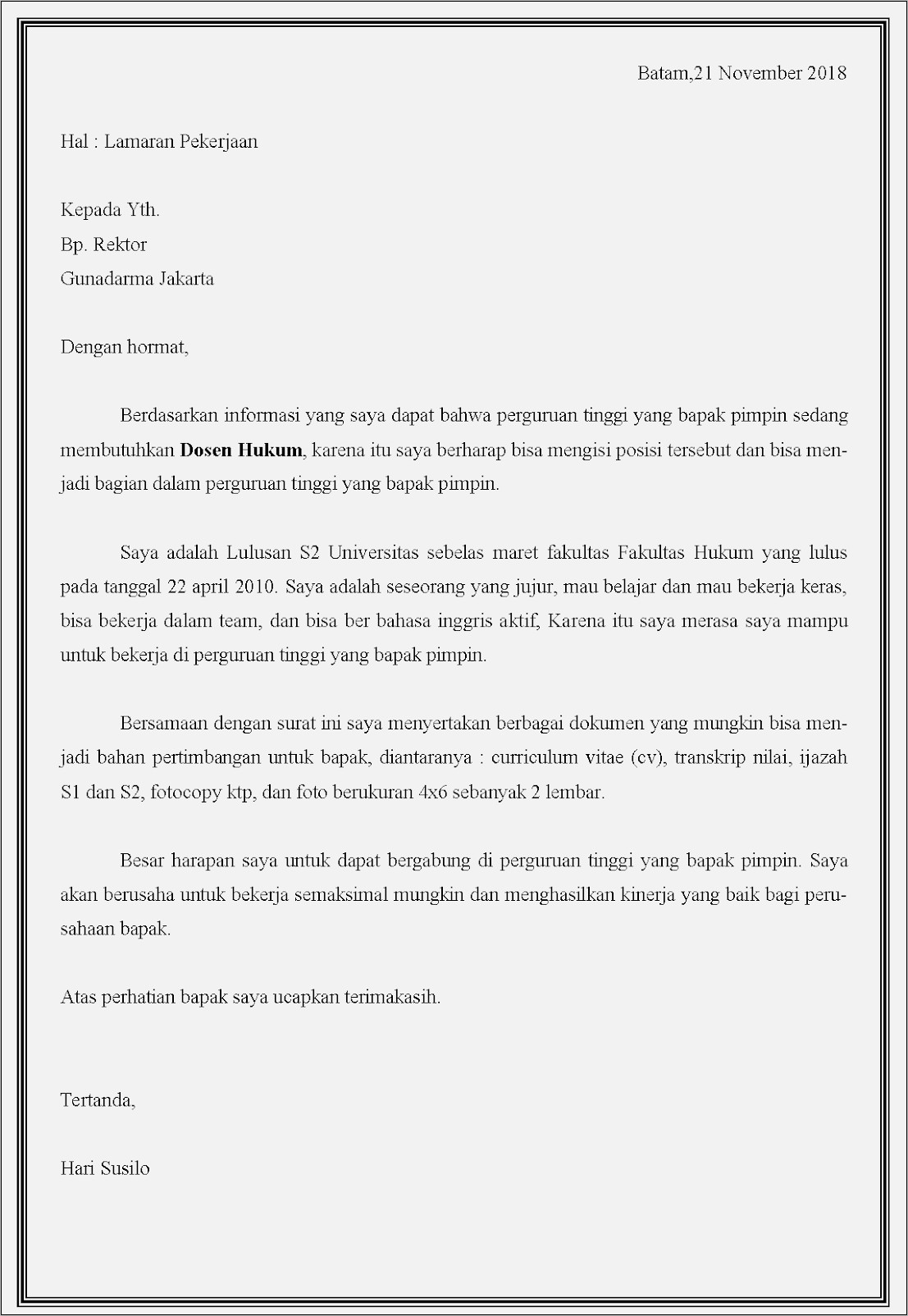 Contoh Surat Dari Perguruan Untuk Tidak Masuk Kerja