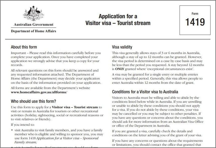 Contoh Surat Kerja Visa Australia