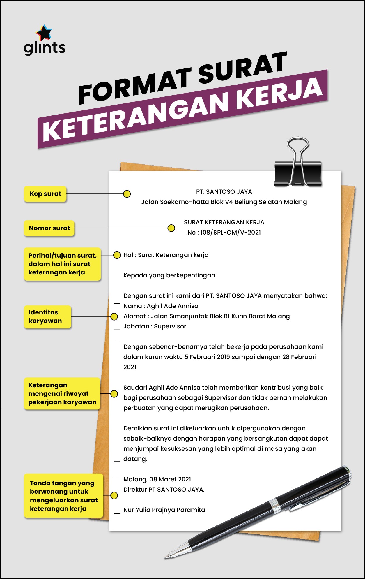 Contoh Surat Keterang Kerja Terbaru