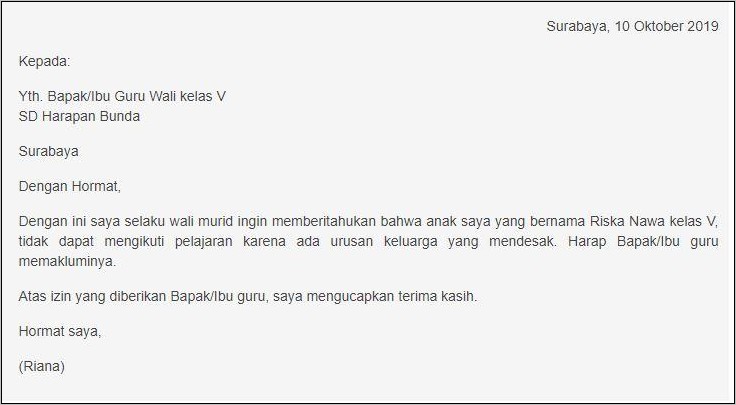 Contoh Surat Kuliah Sambil Kerja