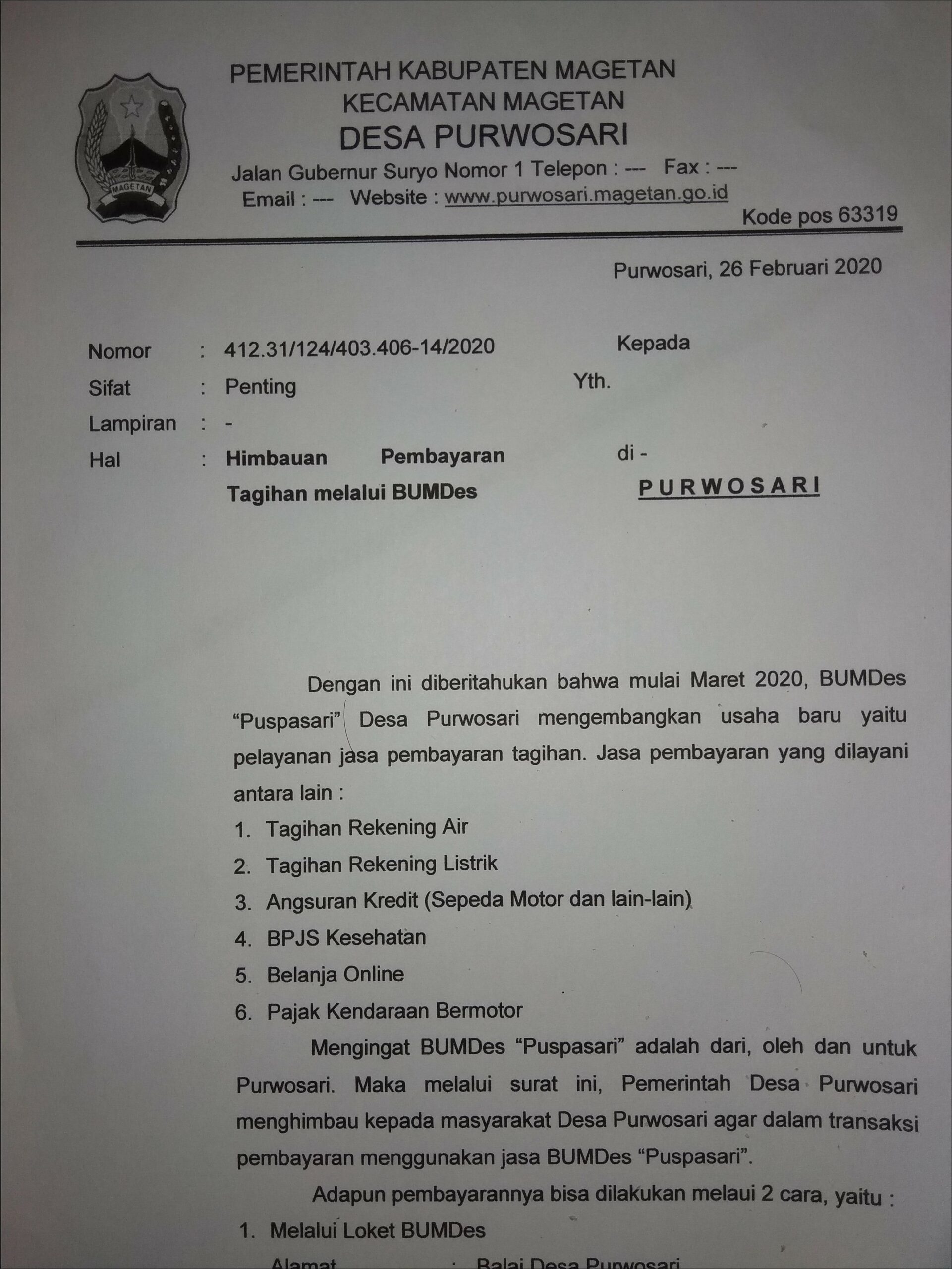 Contoh Surat Kunjungan Kerja Ke Desa