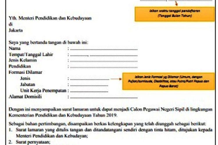 Contoh Surat Lamaran Cpns Kabupaten Pelalawan