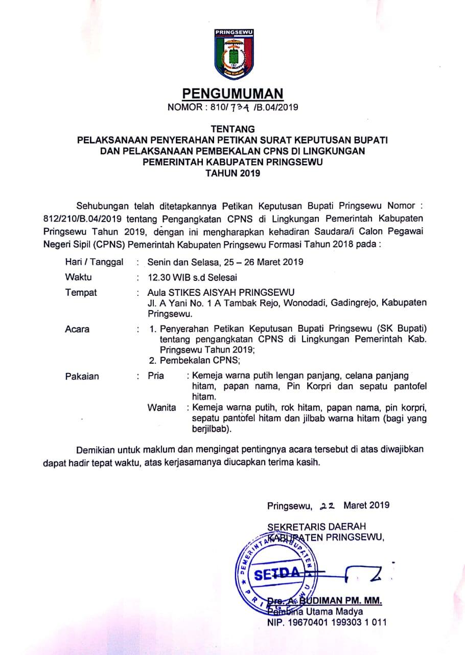 Contoh Surat Lamaran Cpns Kabupaten Pringsewu 2019