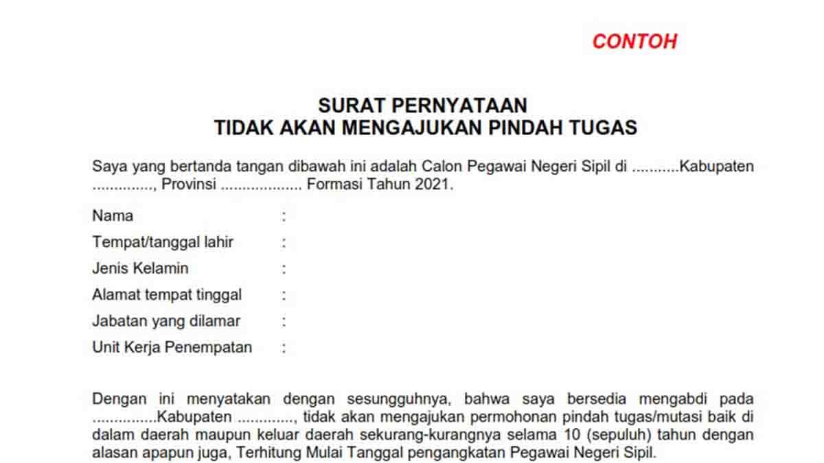 Contoh Surat Lamaran Cpns Klhk 2019