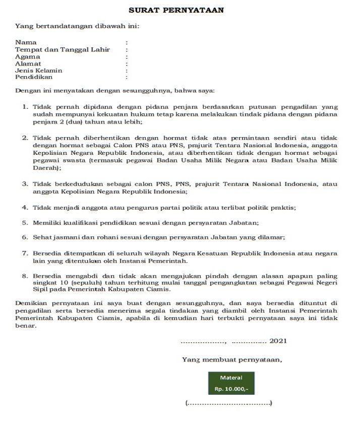 Contoh Surat Lamaran Cpns Kota Cirebon