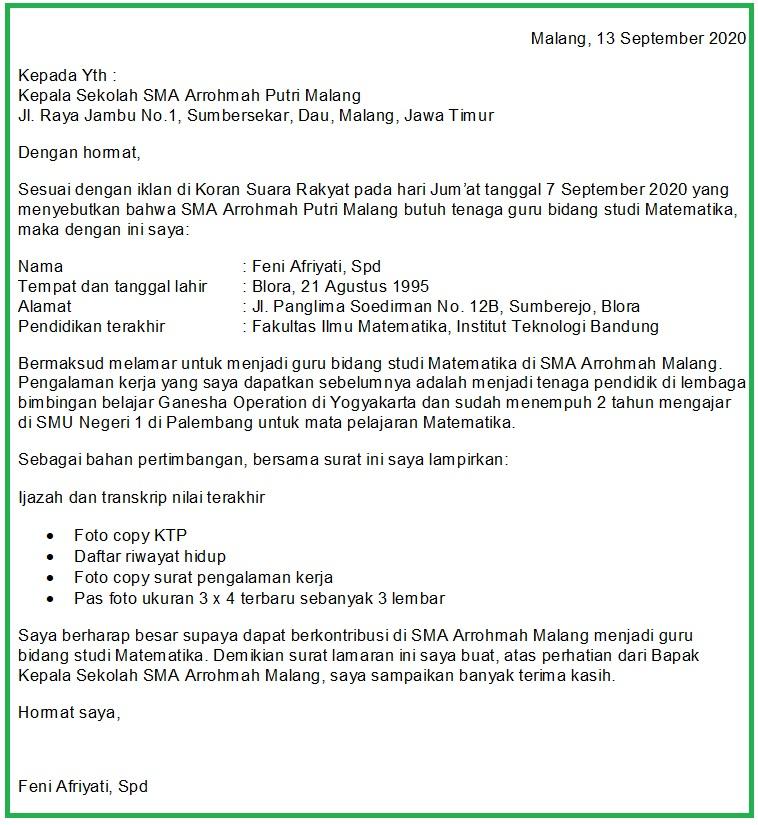 Contoh Surat Lamaran Cpns Kota Palembang 2019 Pdf