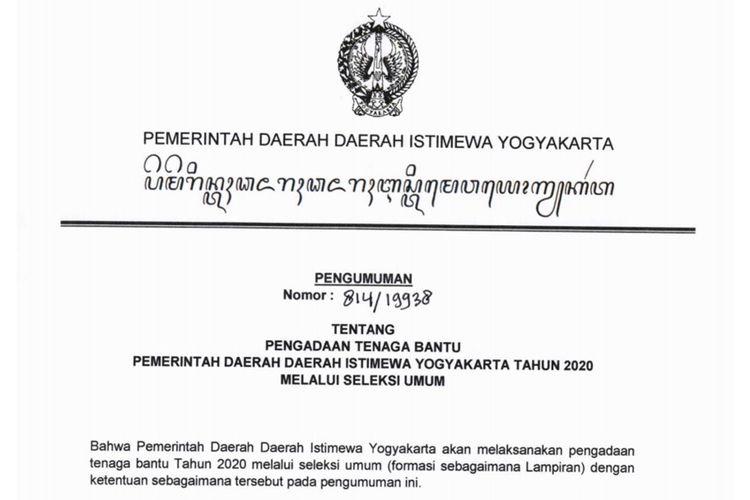 Contoh Surat Lamaran Cpns Pemerintah D I Yogyakarta
