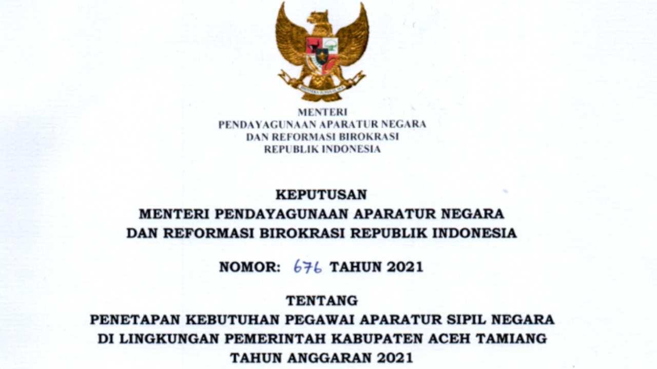 Contoh Surat Lamaran Cpns Pemerintah Kabupaten Aceh Barat