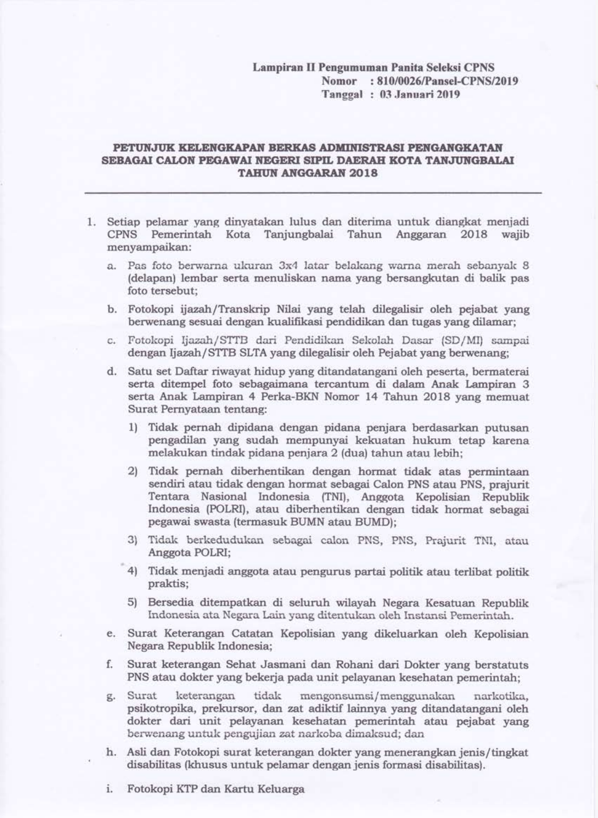 Contoh Surat Lamaran Cpns Provinsi Sumatera Utara Doc Download