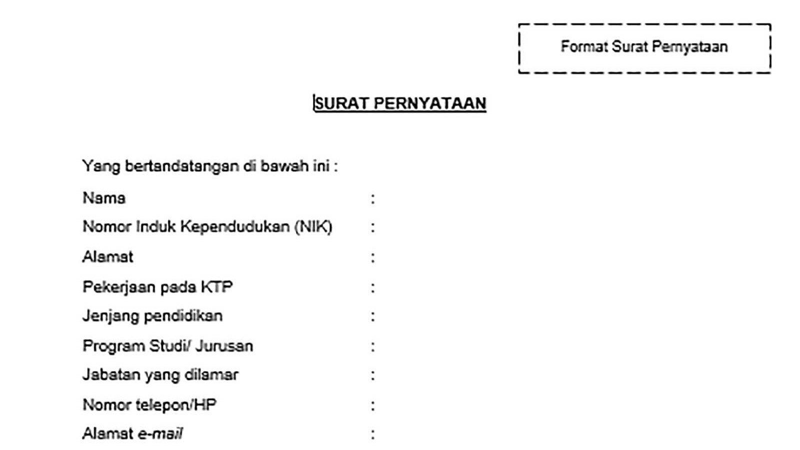 Contoh Surat Lamaran Cpns Sumatera Barat