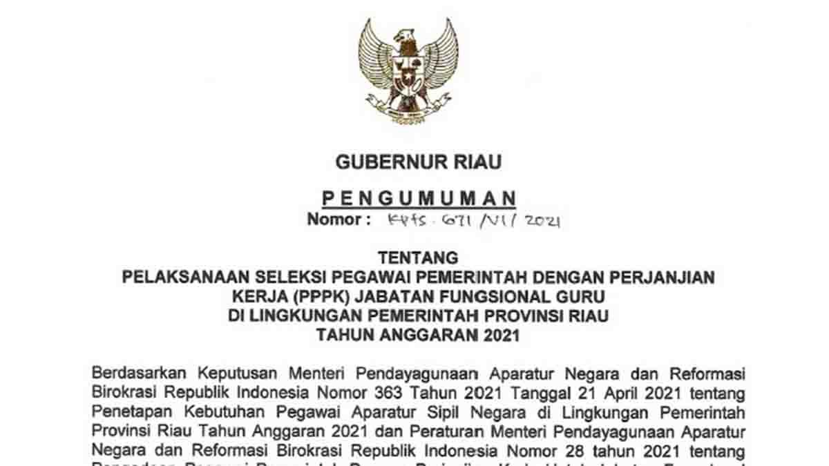 Contoh Surat Lamaran Cpns Untuk Gubernur Riau