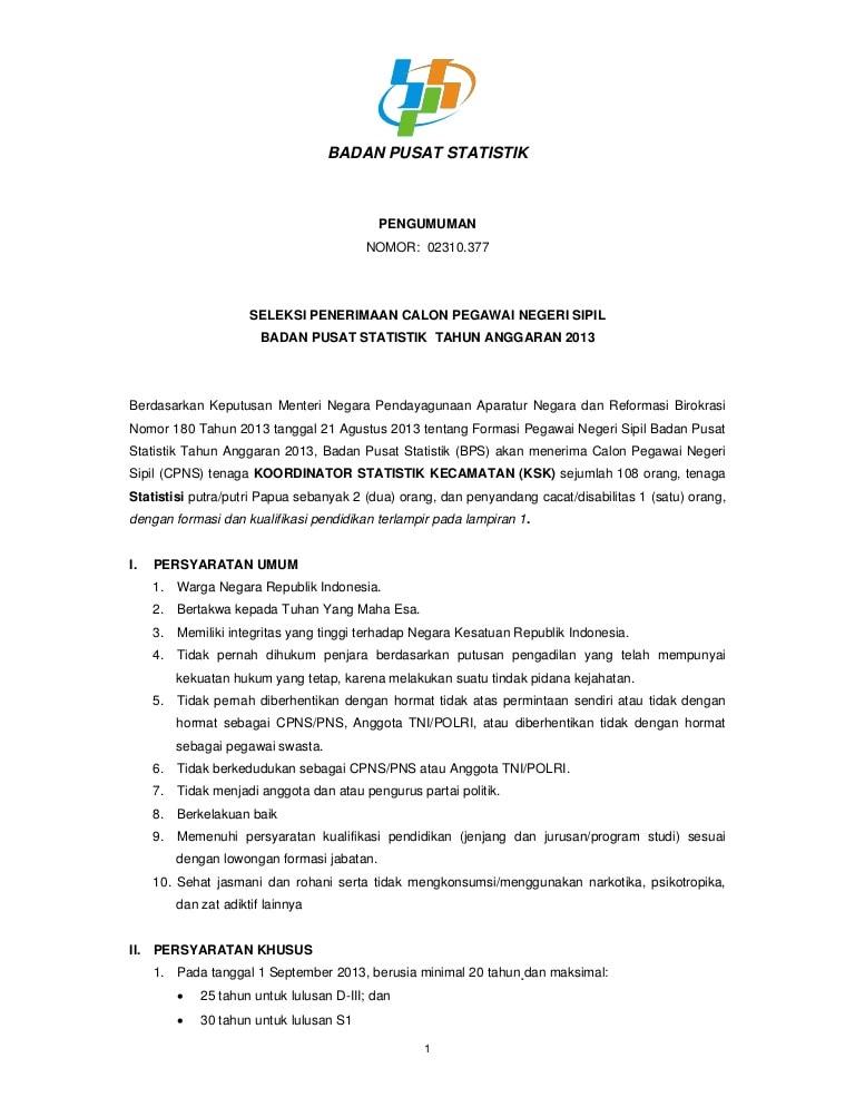 Contoh Surat Lamaran Dan Pernyataan Cpns Lombok Timur