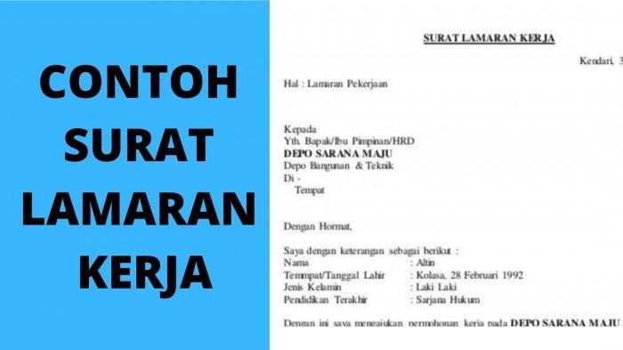 Contoh Surat Lamaran Ikerja