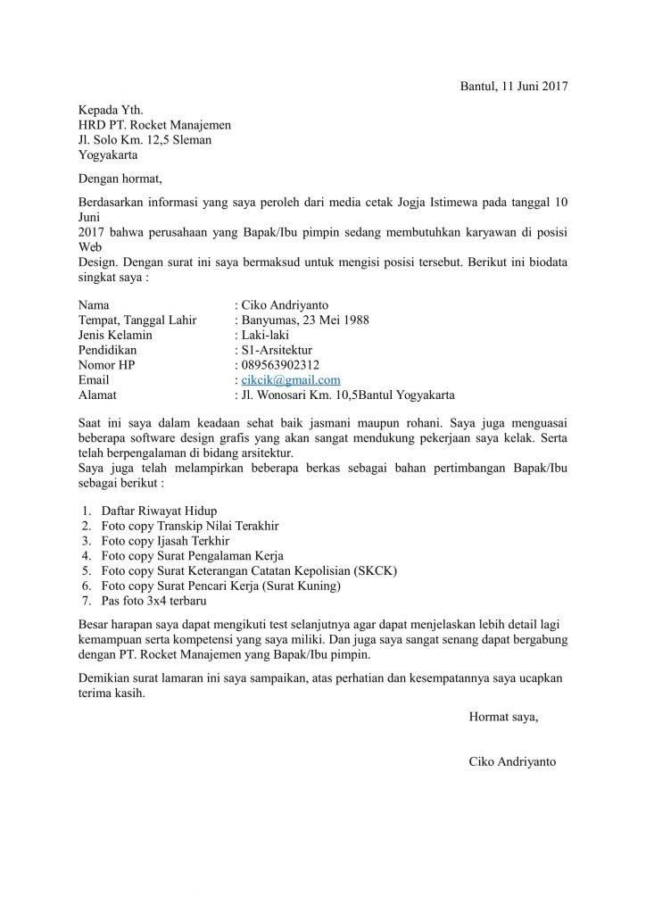 Contoh Surat Lamaran Ke Indomaret Bandung