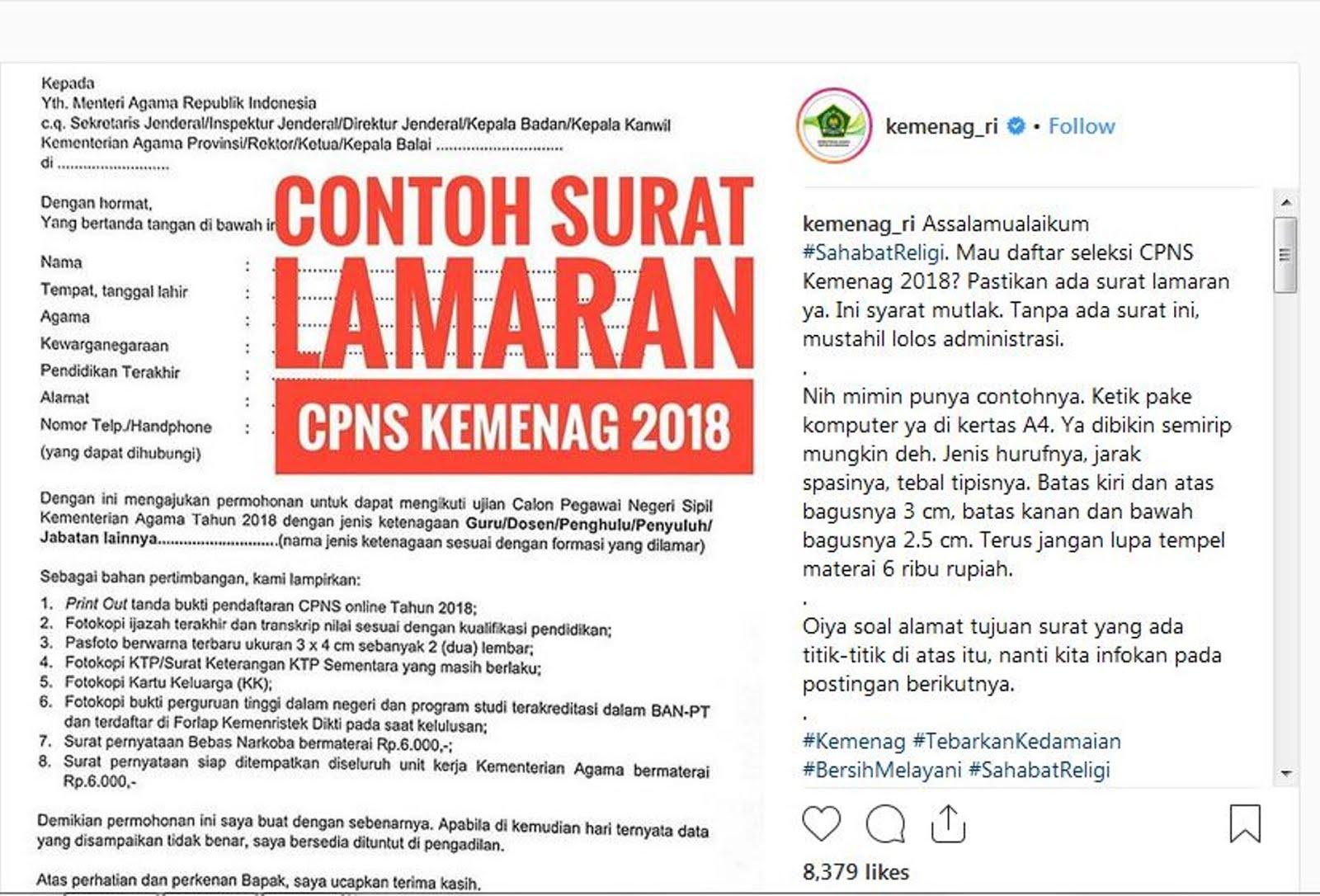 Contoh Surat Lamaran Kemenang Tulis Tangan 2019