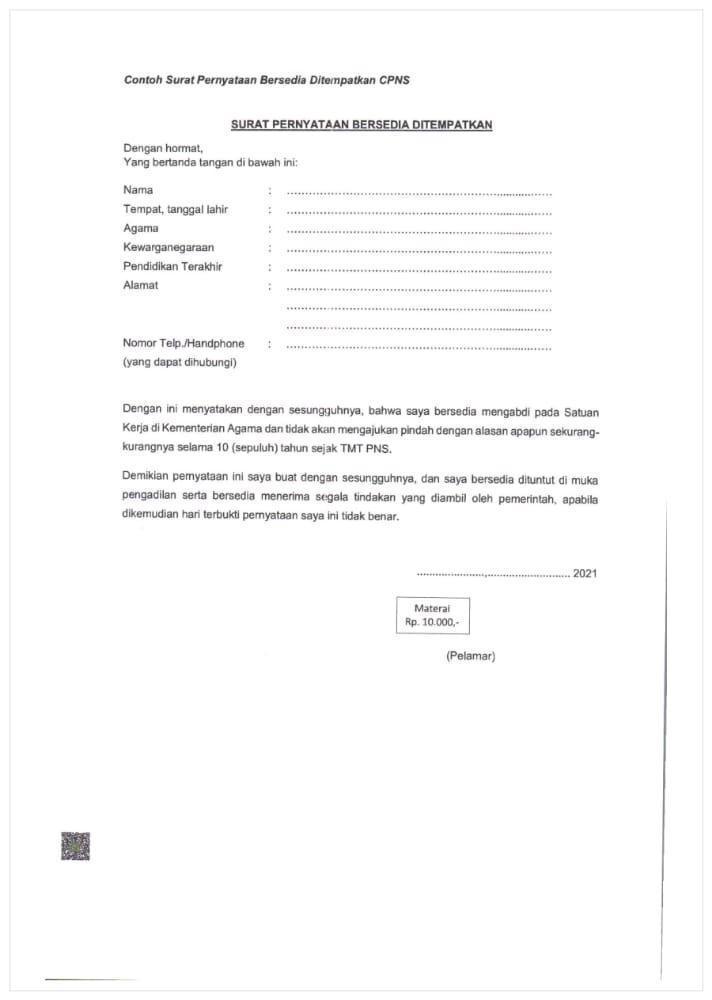 Contoh Surat Lamaran Kementerian Agama Republik Indonesia