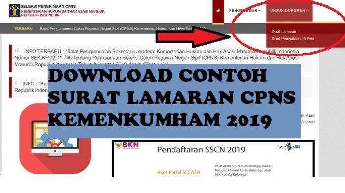 Contoh Surat Lamaran Kerja Cpns Kemenhukum