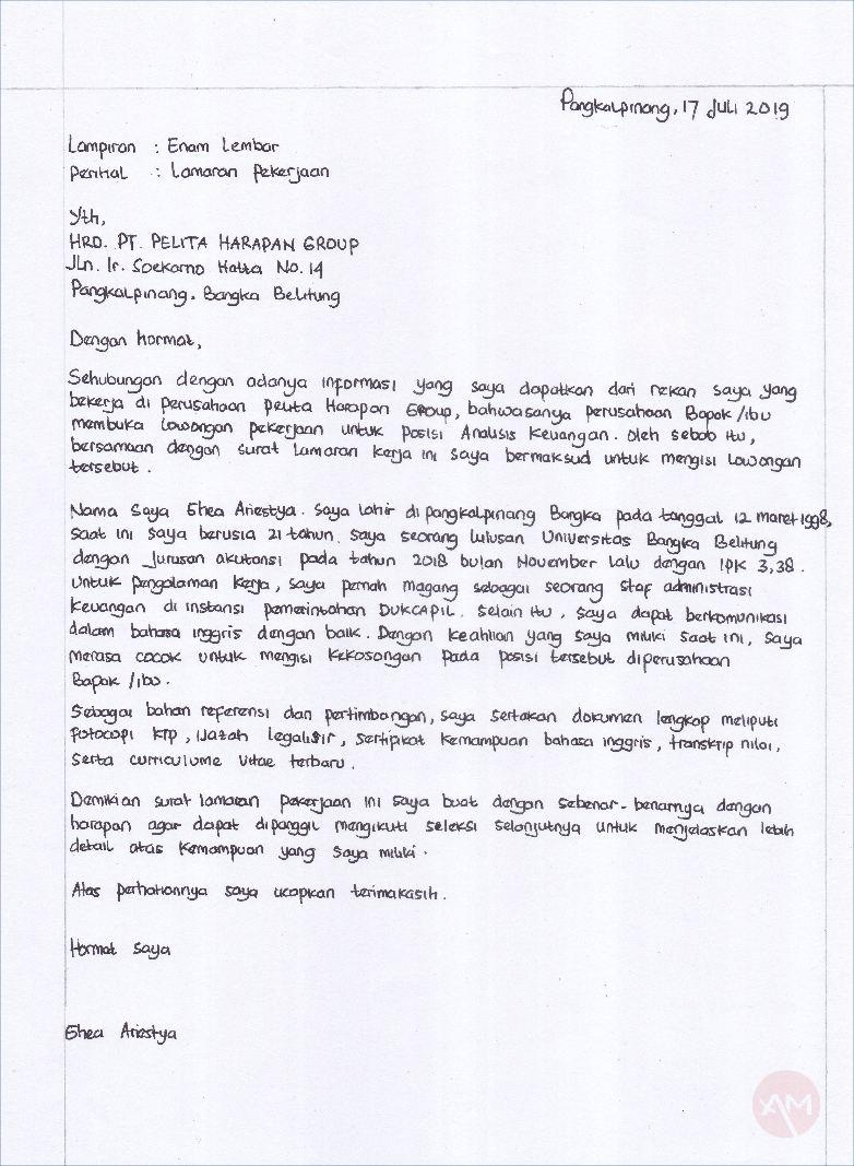 Contoh Surat Lamaran Kerja Di Kawasaki