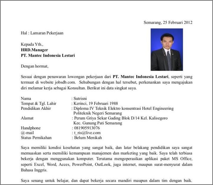 Contoh Surat Lamaran Kerja Di Smp Negeri 5 Kota Kupang