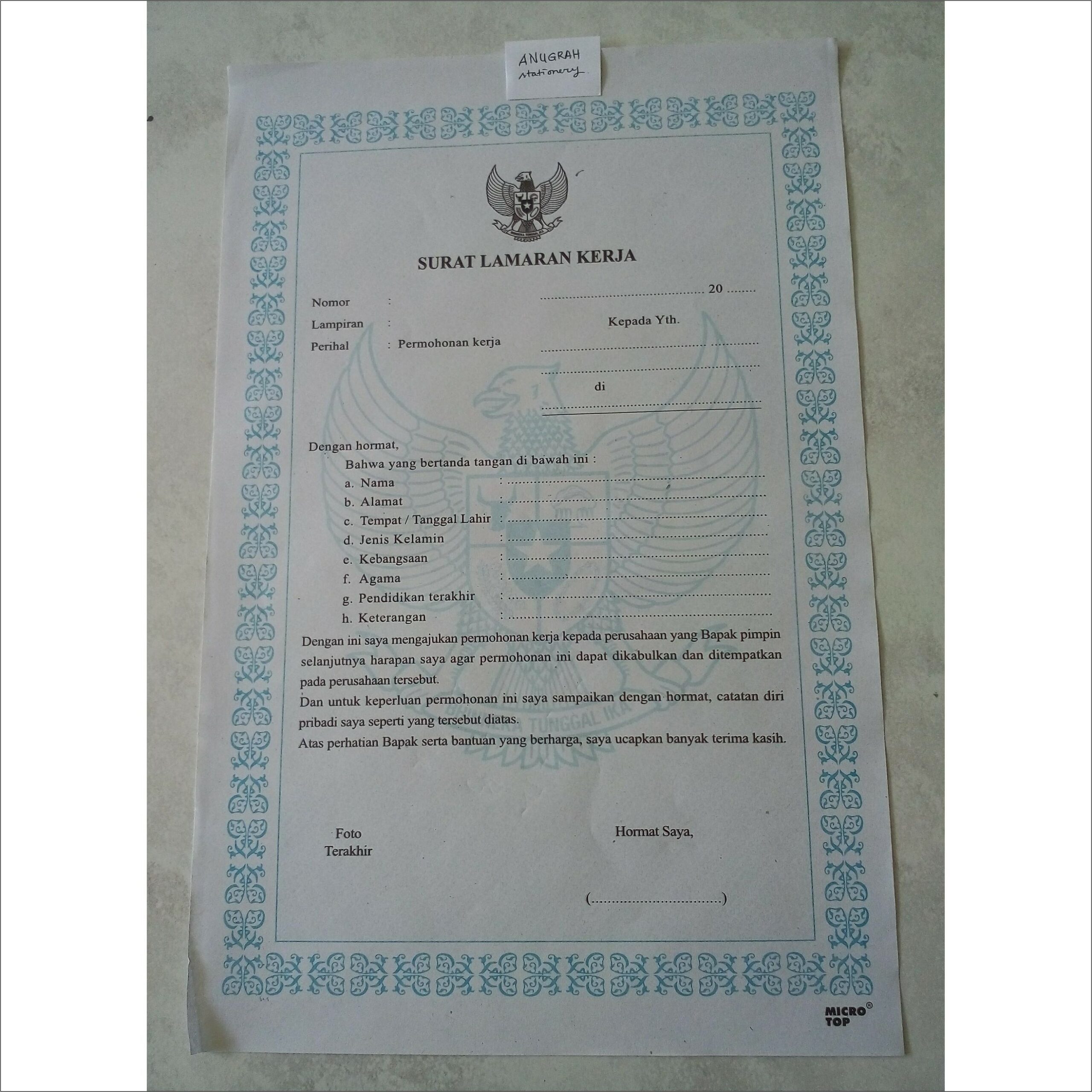 Contoh Surat Lamaran Kerja Di Toko Accesories