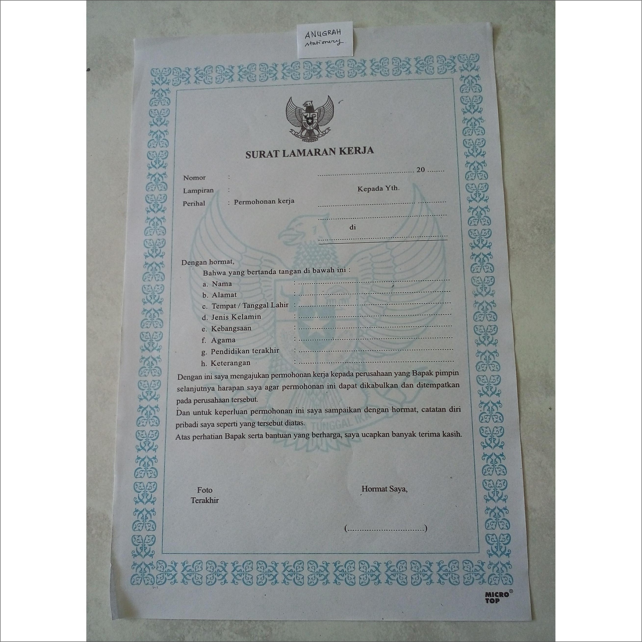 Contoh Surat Lamaran Kerja Di Toko Accesories