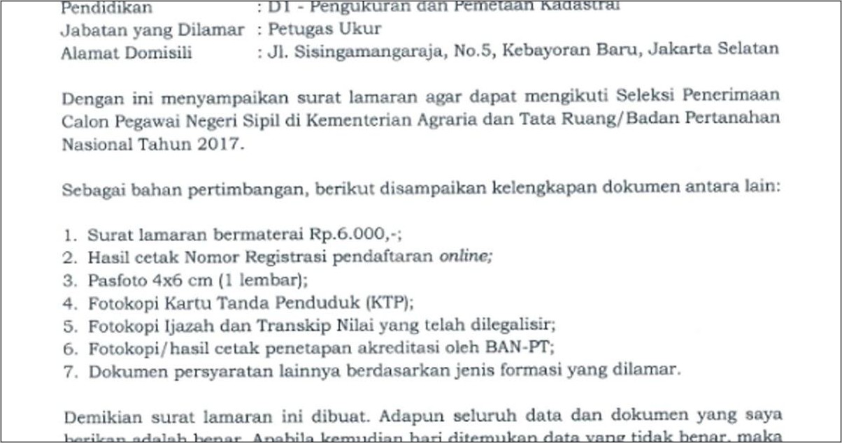 Contoh Surat Lamaran Kerja K Planet Ban