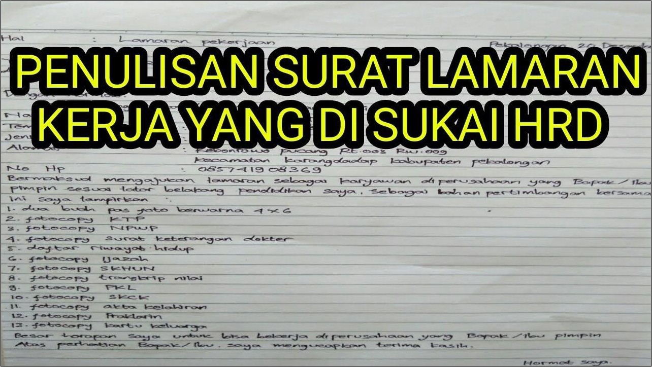 Contoh Surat Lamaran Kerja Ke Rapp