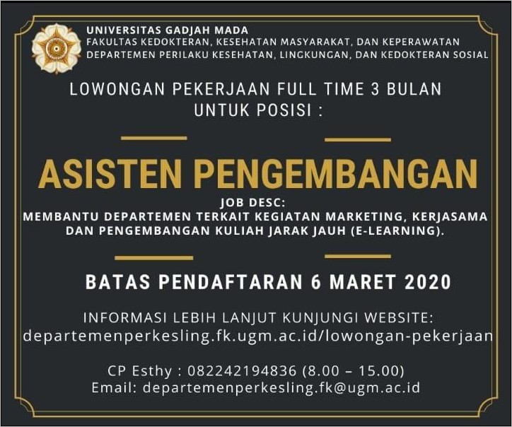 Contoh Surat Lamaran Kerja Kesling Bahasa Inggris