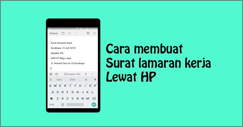 Contoh Surat Lamaran Kerja Lewat Sms