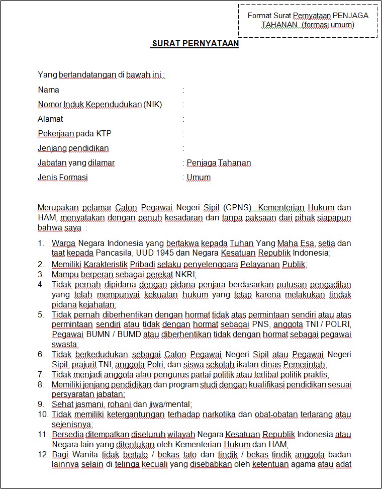 Contoh Surat Lamaran Kerja Lipi