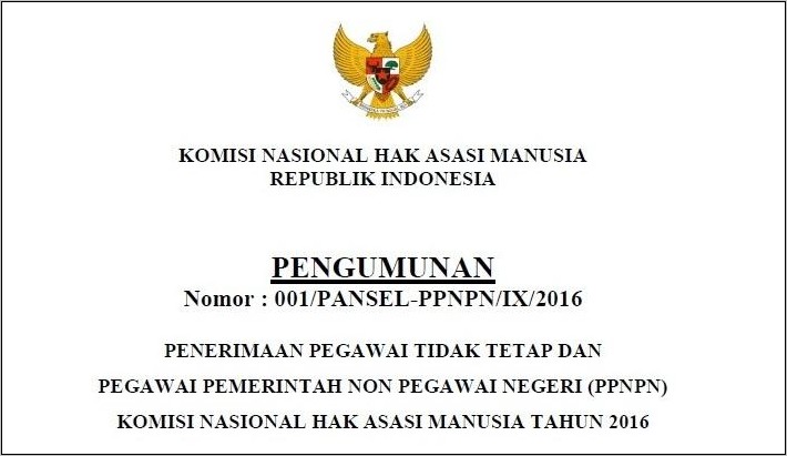 Contoh Surat Lamaran Kerja Ppnpns